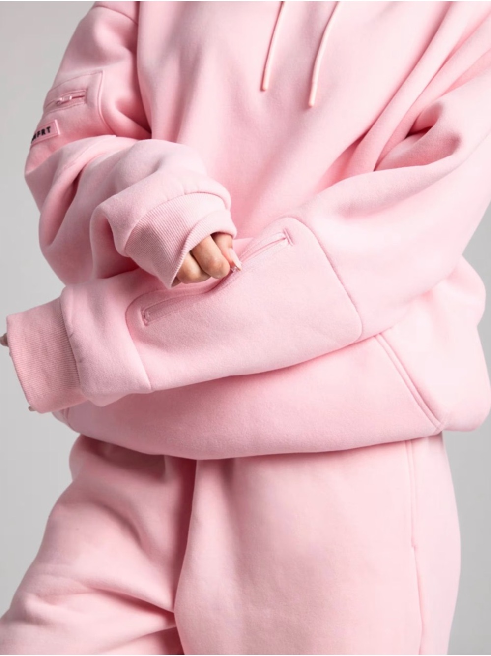 Comfrt Airplane Mode Baby Pink Pullover Hoodie